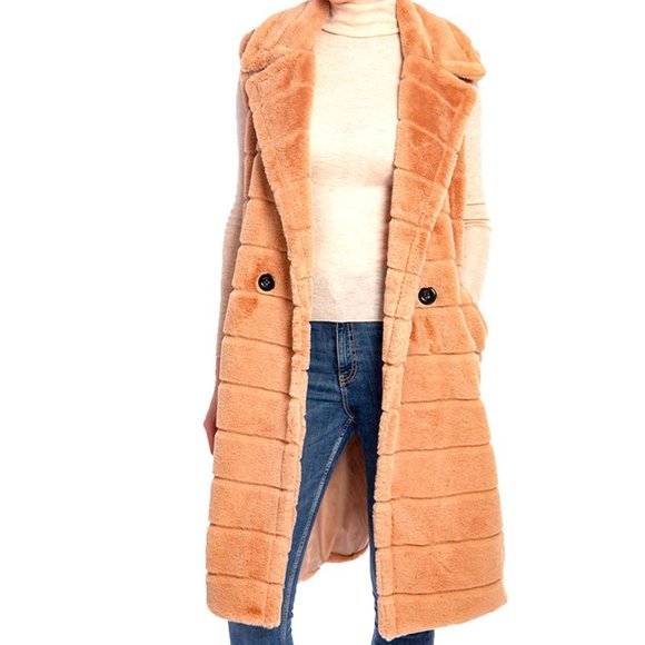 NEW** Chic Fur Vest Cardigan Coat Dress - Picture 1 of 5